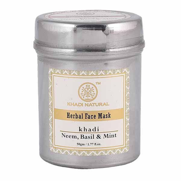 Khadi Natural Neem Basil Mint Face Pack Anti Acne Homeoved