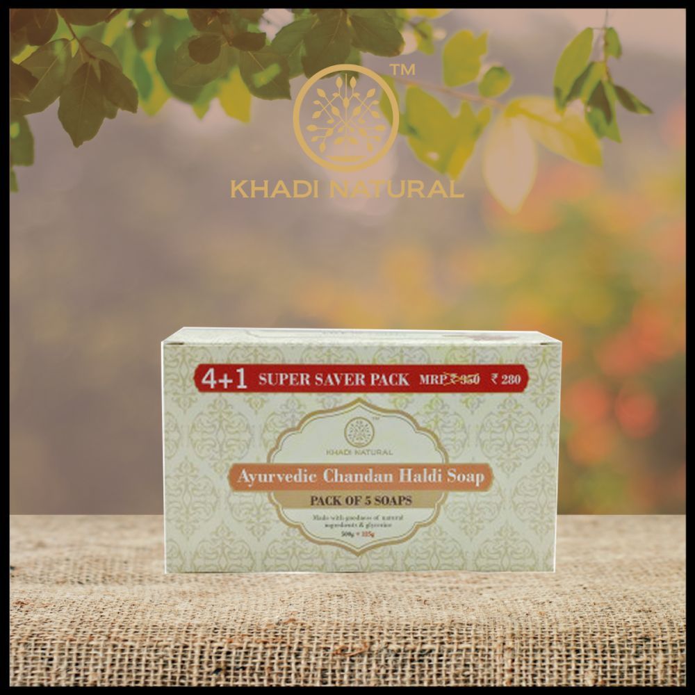 Khadi Natural Combo Pack Ayurvedic Chandan Haldi Soap Homeoved